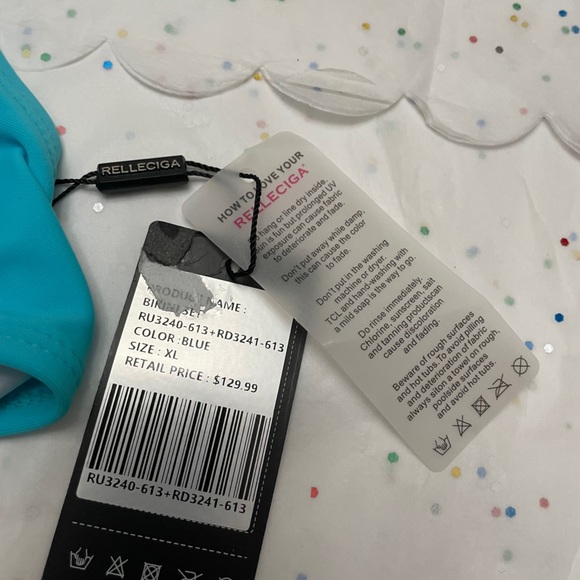 NWT Relleciga One Piece Push-Up Bikini Top only in a lovely blue shade. Size XL - Picture 6 of 7